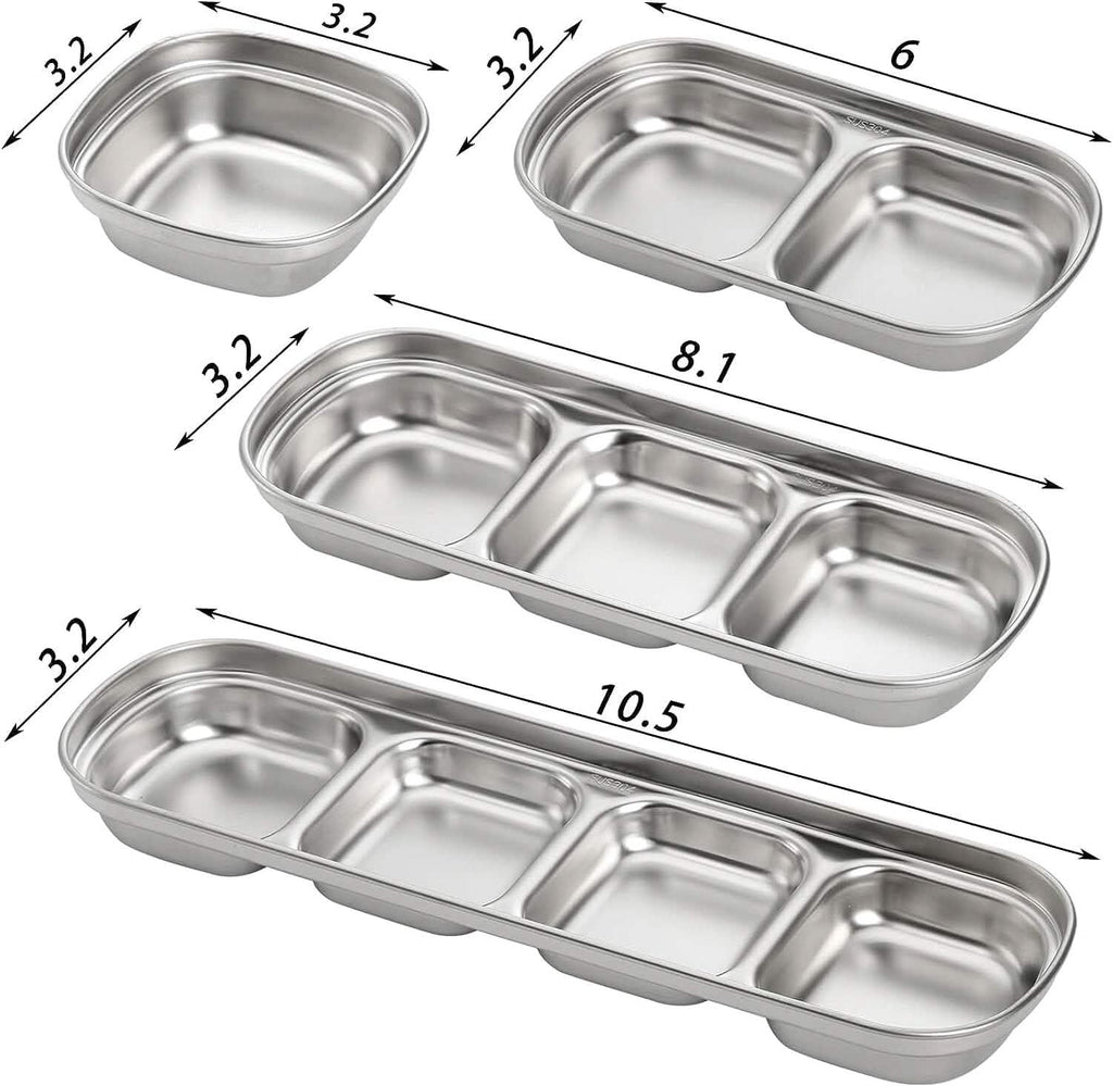 4-Piece Set: Stainless Steel Sauce Dish