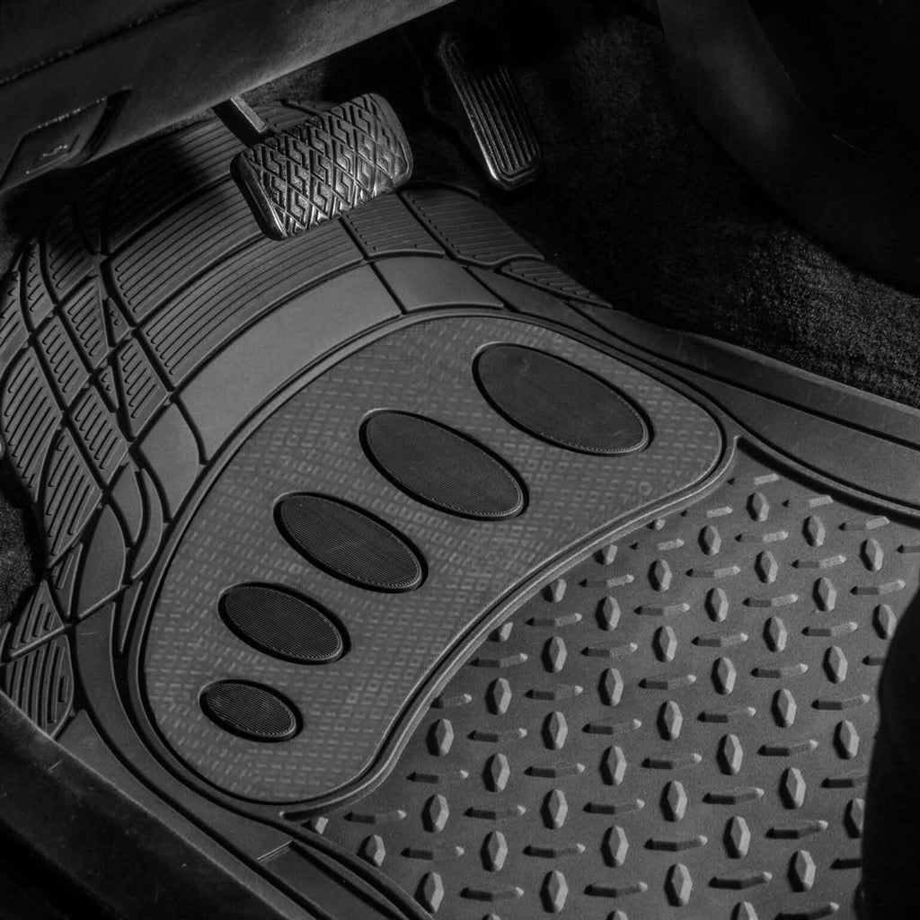 4-Piece Set: Trimmable ClimaProof™ Non-Slip Rubber Floor Mats With Footprint Design