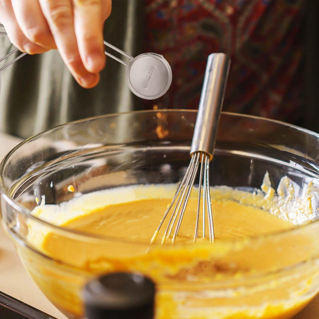 4-Piece: Stainless Steel Measuring Cups Stackable Kitchen Spoons Set