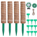 4-Pieces: Coco Coir Extendable Moss Pole for Climbing Plants