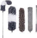 4-Pieces: Reusable Bendable Dusters with Extension Pole