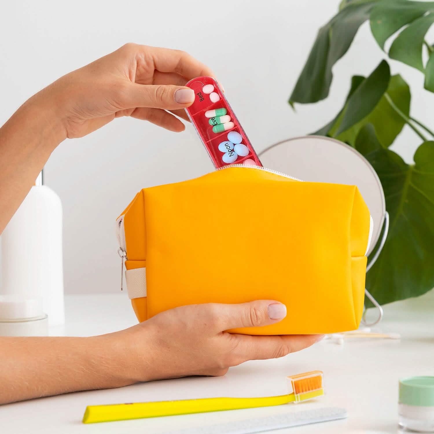 4 Times A Day, Black 7 Day Stackable Daily Pill And Medicine Organizer