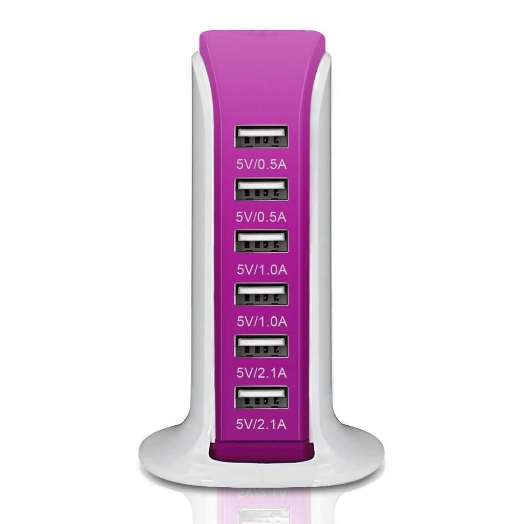 40-Watt 6-Port USB Charging Station for Smart Phones and Tablets