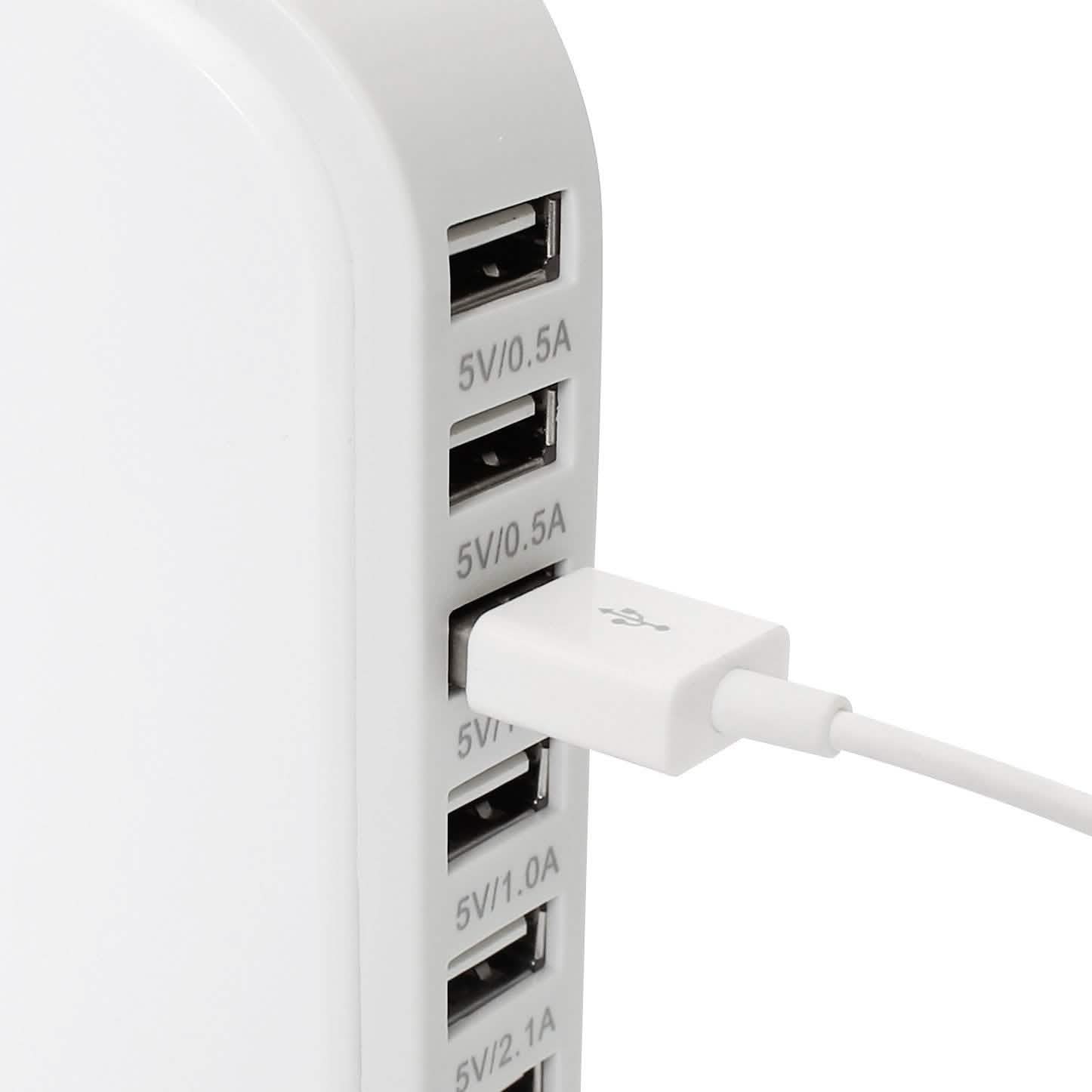 40-Watt 6-Port USB Charging Station for Smart Phones and Tablets