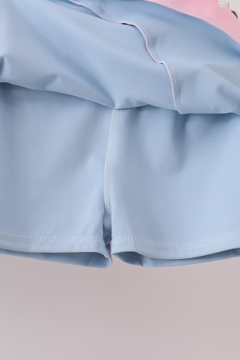 Blue Performance Scalloped Skorts Set