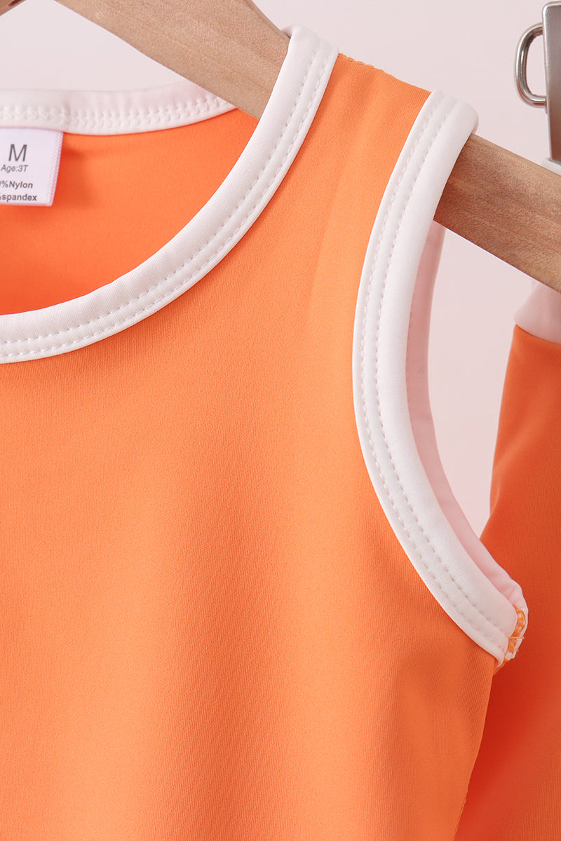 Orange Performance Scalloped Skorts Set