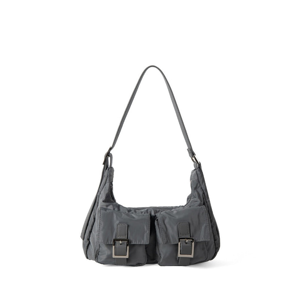 Design multi-pocket lightweight nylon shoulder armpit bag, women's versatile commuter handbag, women hobo bag small