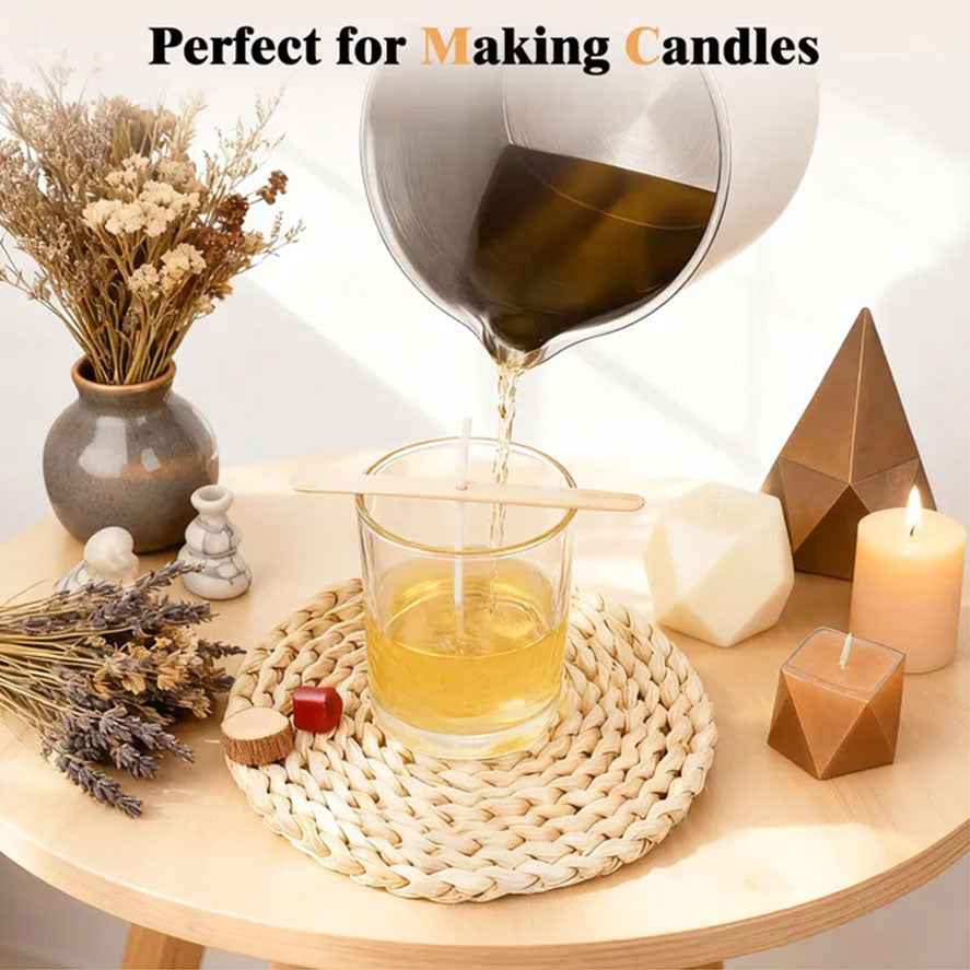 A47U 800ml Electric Wax Kettle, Candle Making Pouring Pot with Thermometer, DIY Craft Tool Kit for Beginners, UK Plug