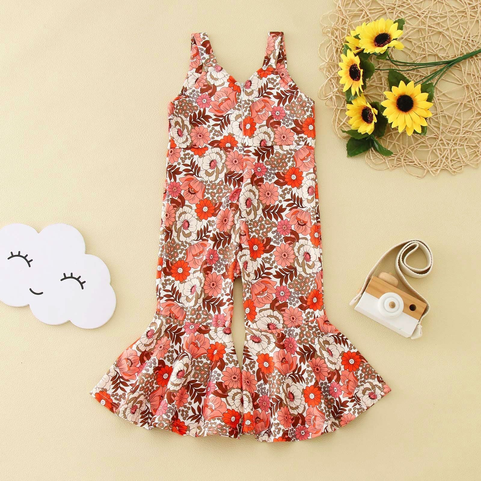 Girls' Fashion Personalized Flared Overalls