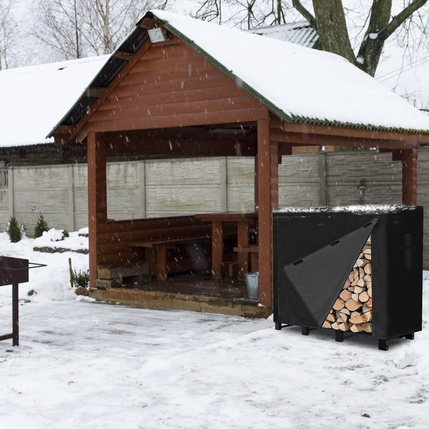 420D Oxford Fabric Firewood Rectangular Log Rack Cover