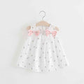 Solid color bow bow floral print halter skirt