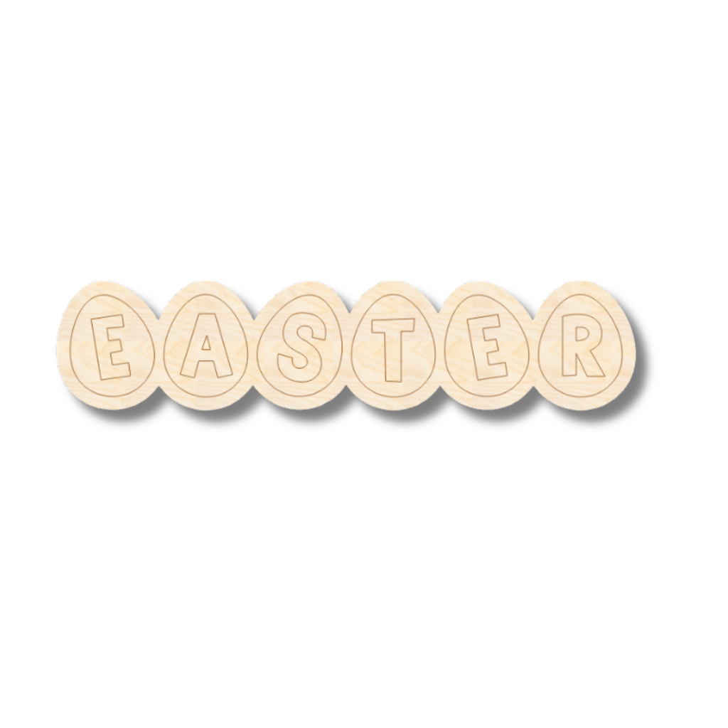 Unfinished Wood Etched Easter Eggs Shape | Paint By Line Crafts | up to 30" DIY