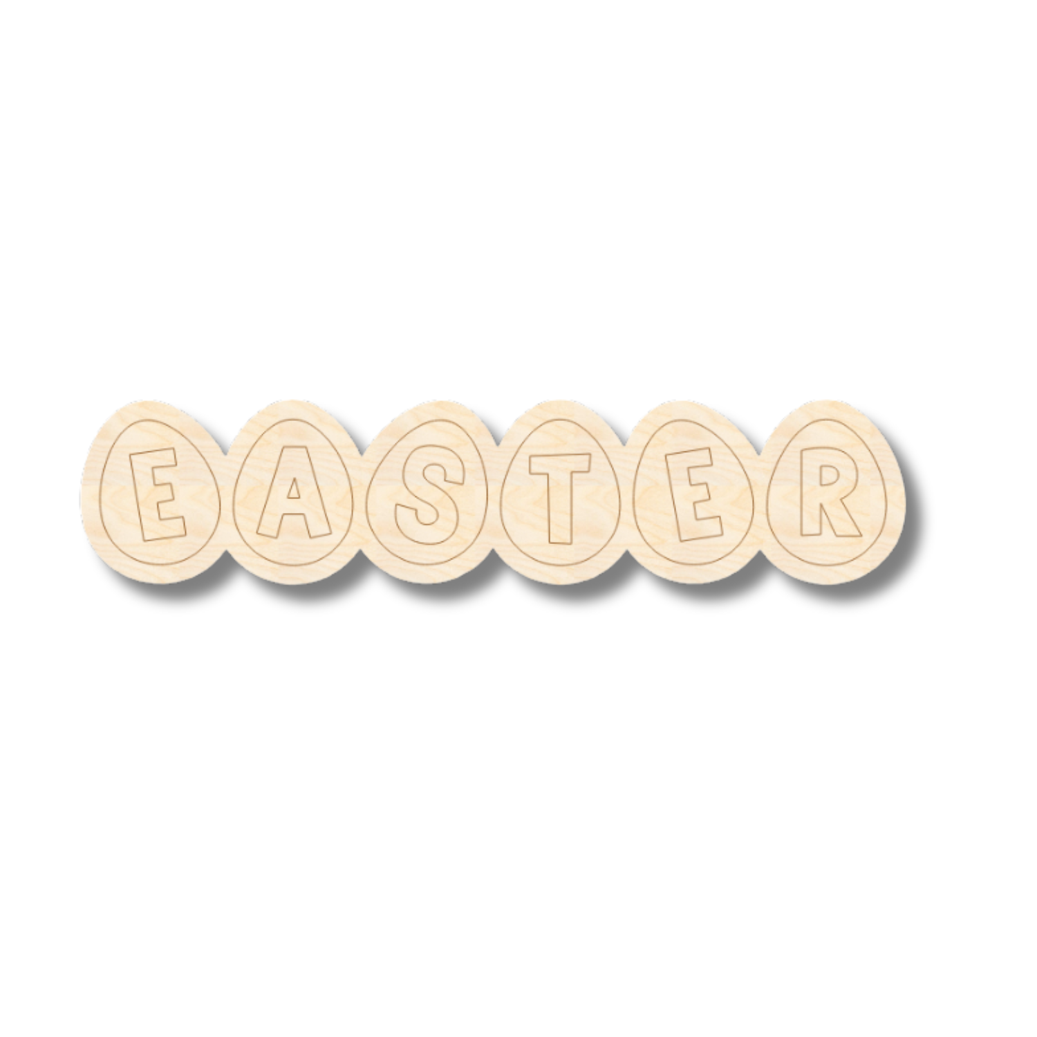 Unfinished Wood Etched Easter Eggs Shape | Paint By Line Crafts | up to 30" DIY