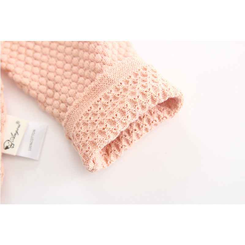 Baby Girl Baby Knitted Suit Embroidered Lotus Leaf Collar Top