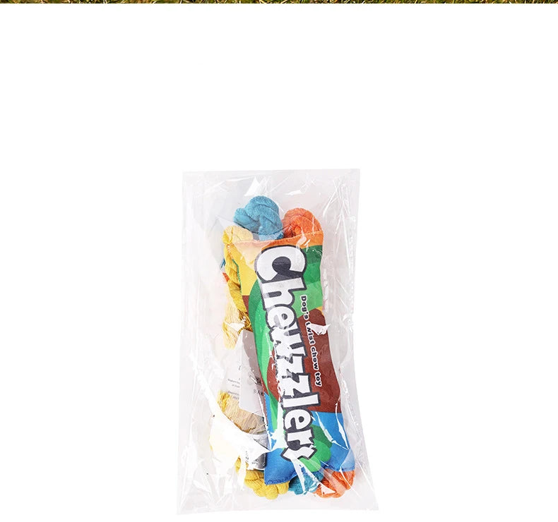 Puppy Dogs Toys Puppy colorful Cotton Chew Rope Knot Toy Durable Braided Dog Toys Dog Cleaning Teeth Braided Bone Rope - EveryNest