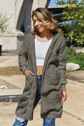 Red Double Take Full Size Hooded Teddy Bear Jacket with Thumbholes Ultra-Cozy & Stylish Comfortable Outerwear