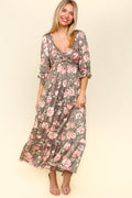 Twisted Detail Ruffled Hem Floral Dress with Side Pockets For Women – Feminine Floral Print, Sophisticated Twist Detail, Fun Ruffled Hem & Convenient Pockets