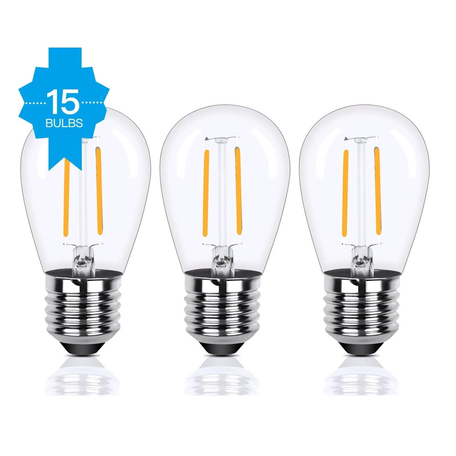48 Ft. LED String Lights Outdoor Commercial Grade Waterproof Bulbs