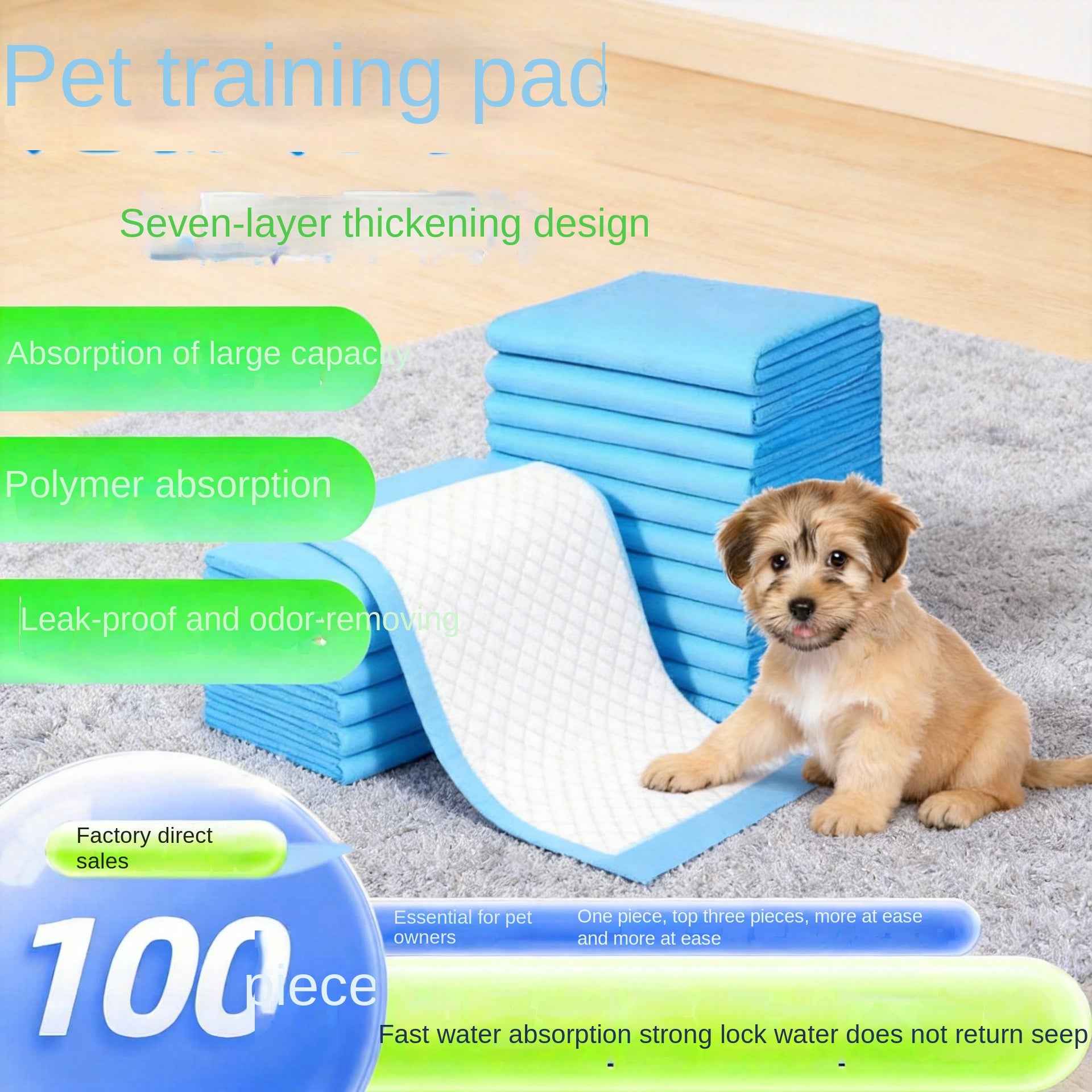 Pet Urine Pad Disposable Dog Pee Pad Thick Absorbent Bamboo Charcoal Deodorizing Waterproof Pad Dog Diaper Absorbent Paper