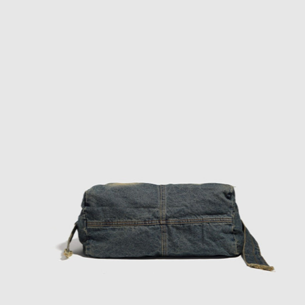 Washed old denim hobo bag, large capacity hobo shoulder bag, sweet cool babes shoulder Retro denim shoulder bag