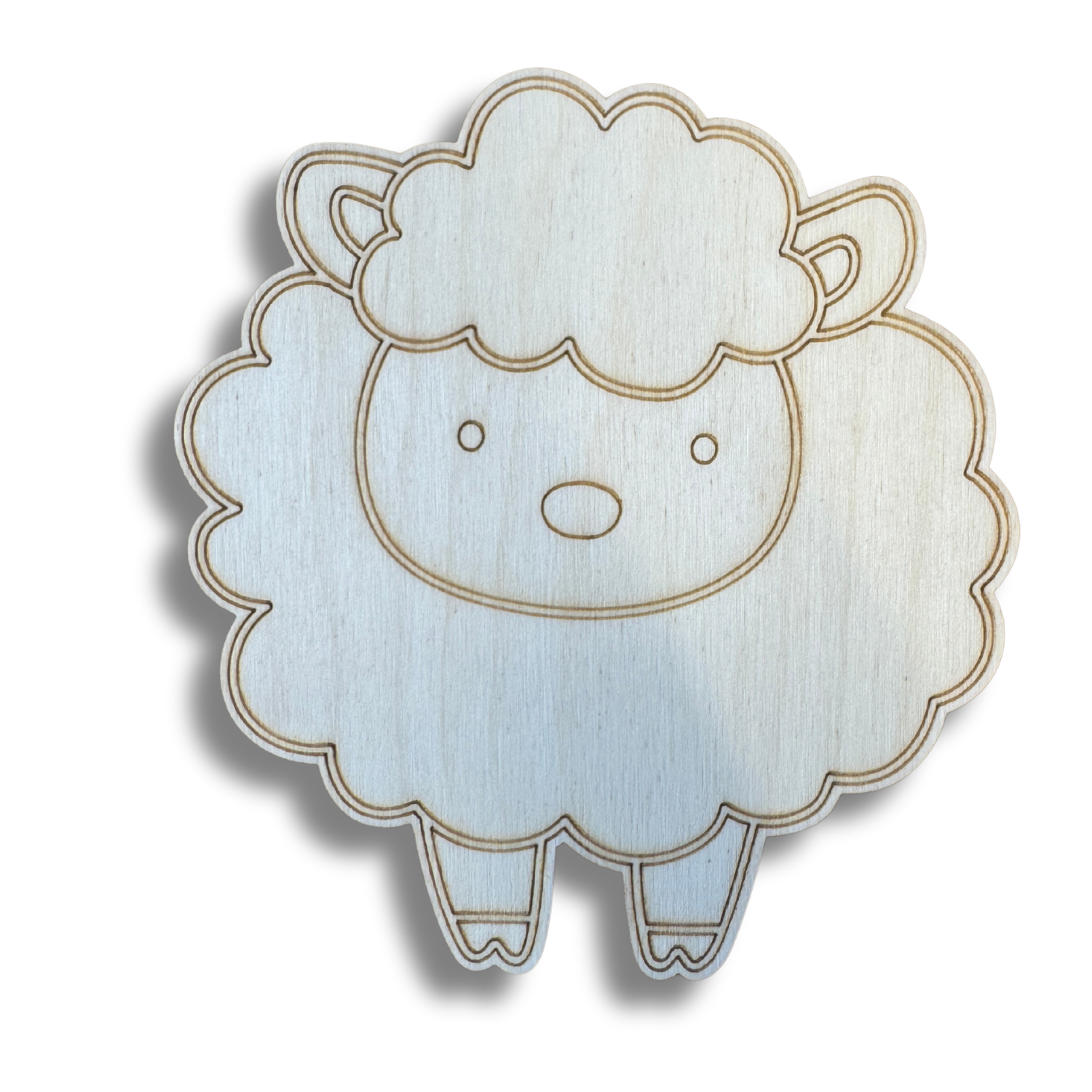 Unfinished Wood Etched Farm Sheep Shape | Paint By Line Crafts | up to 30" DIY