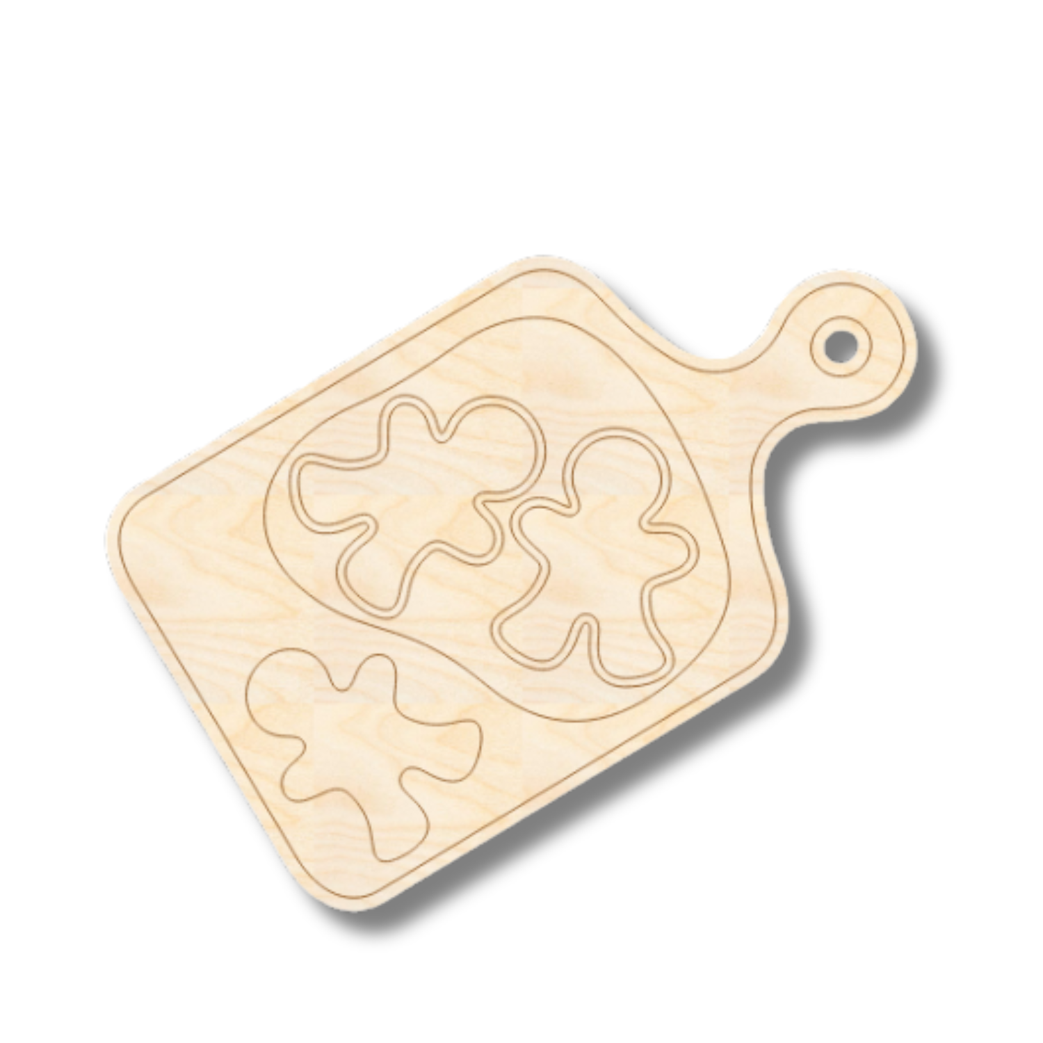 Unfinished Wood Etched Gingerbread Cookies Shape | Paint By Line Crafts | up to 30" DIY