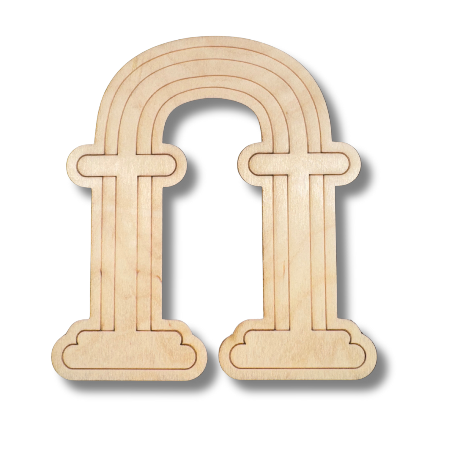 Unfinished Wood Etched Wedding Arch Shape | Paint By Line Crafts | up to 30" DIY