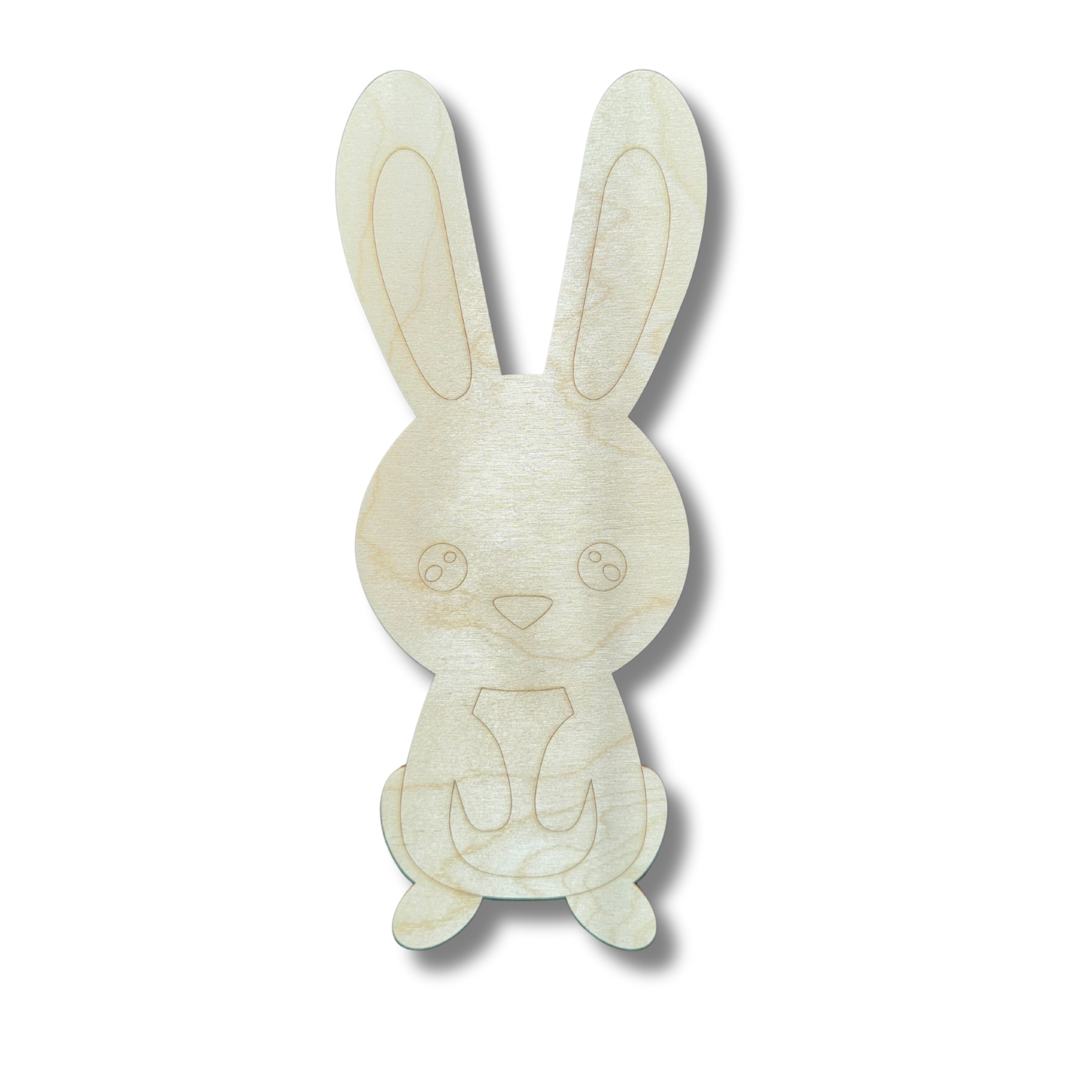 Unfinished Wood Etched Bunny Shape | Paint By Line Crafts | up to 30" DIY