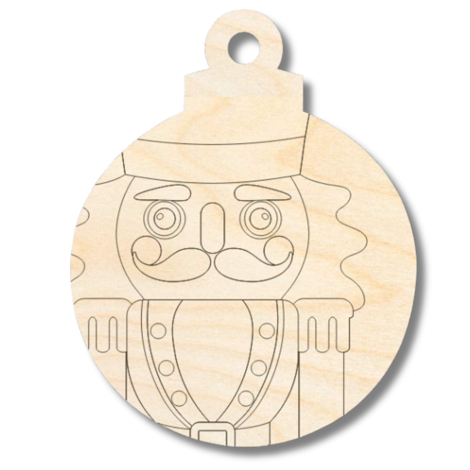 Unfinished Wood Etched Nutcracker Ornament Shape | Paint By Line Crafts | up to 30" DIY