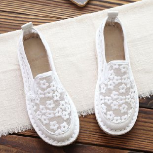 Fashion Lace Women Slippers Summer Beach Flower Sandals Flats Woman Shoes Casual Slide Sandals For Women Flip Flops Sandals Summer Lace-Up Closed Toe Comfortable Slip On Lace Sandals