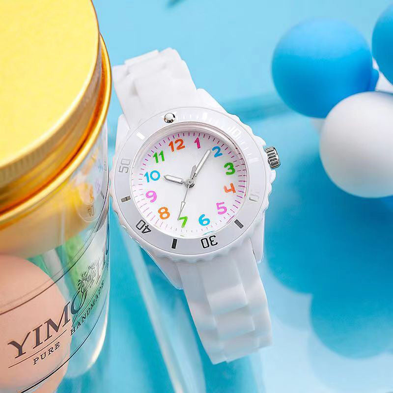 Simple Casual Kids Watches 5bar Waterproof Quartz Wristwatches Kids Clock Analog Watch Waterproof Time Teaching Boys Girls Watch Soft Band Learning Time Wrist Watch