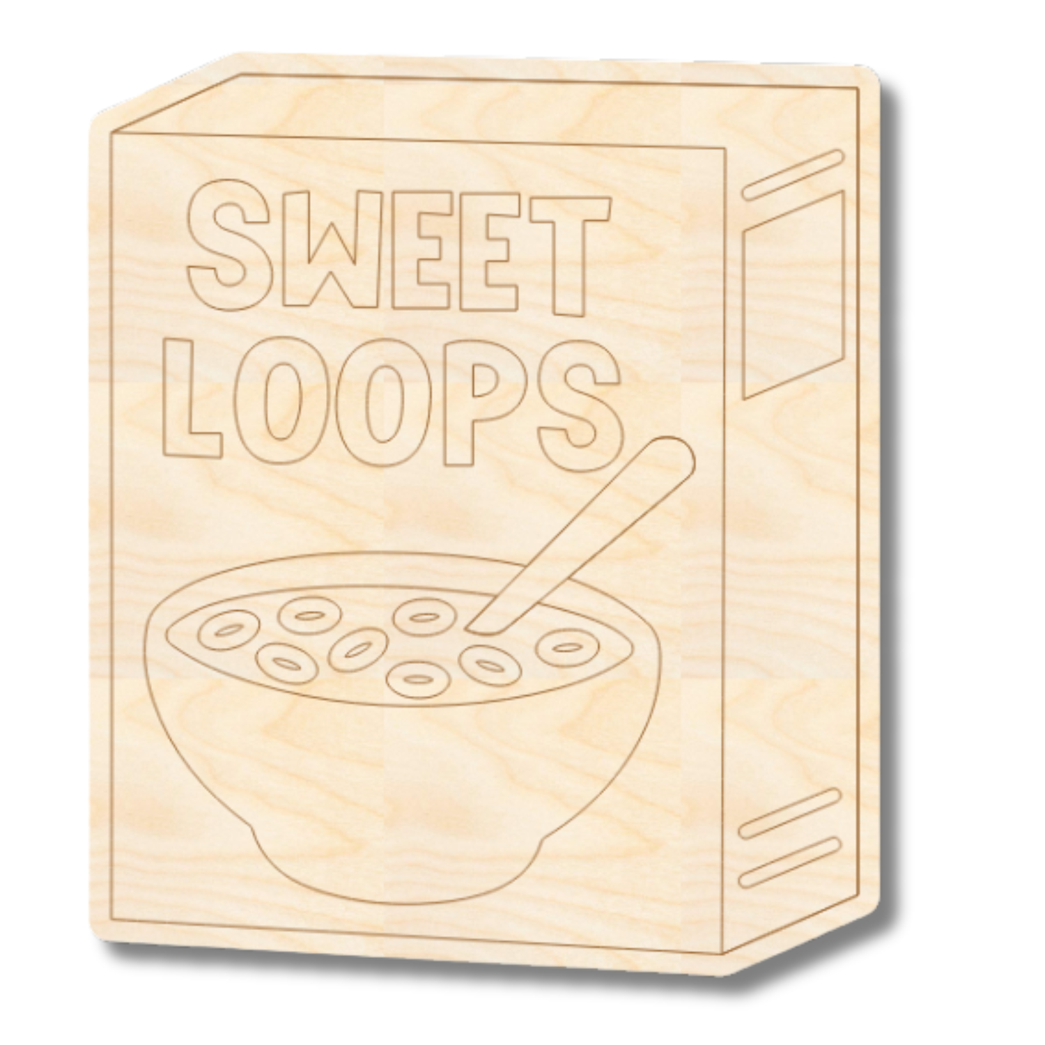 Unfinished Wood Etched Sweet Loops Shape | Paint By Line Crafts | up to 30" DIY