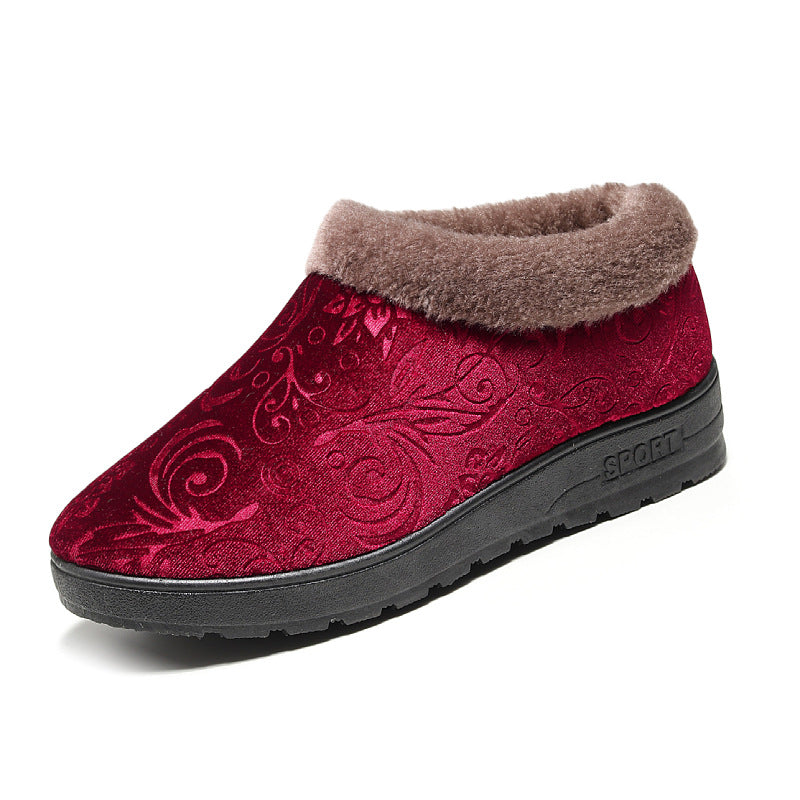 Home Slippers For Women Winter Warm Plush Cotton Home Slippers Women Non Slip Velvet Cotton Couple Soft Shoes Indoor Warm Fuzzy Plush Fleece Lining Bedroom Comfy Home Living Room Shoes