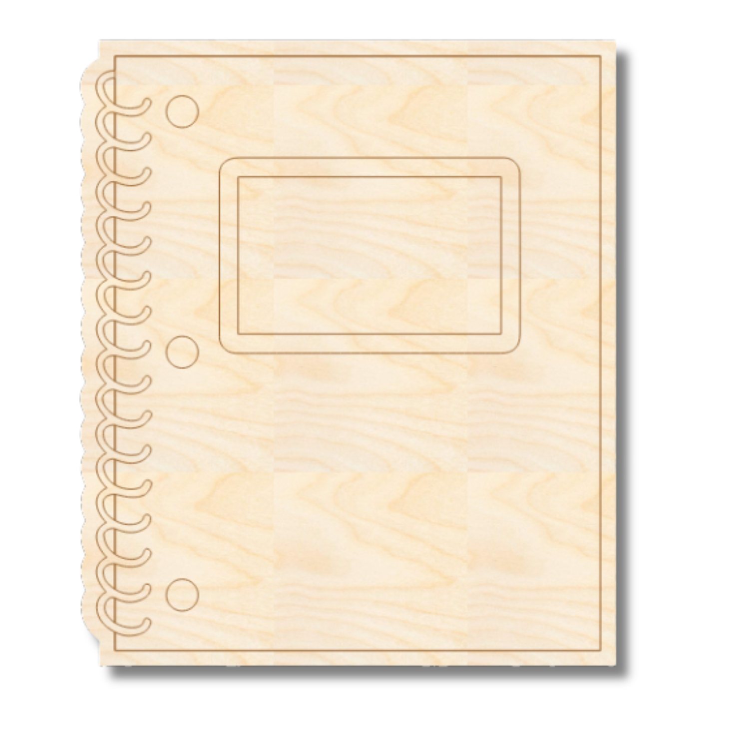 Unfinished Wood Etched Spiral Notebook Shape | Paint By Line Crafts | up to 30" DIY