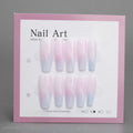 Minimalist White Coffin New Year's Nails