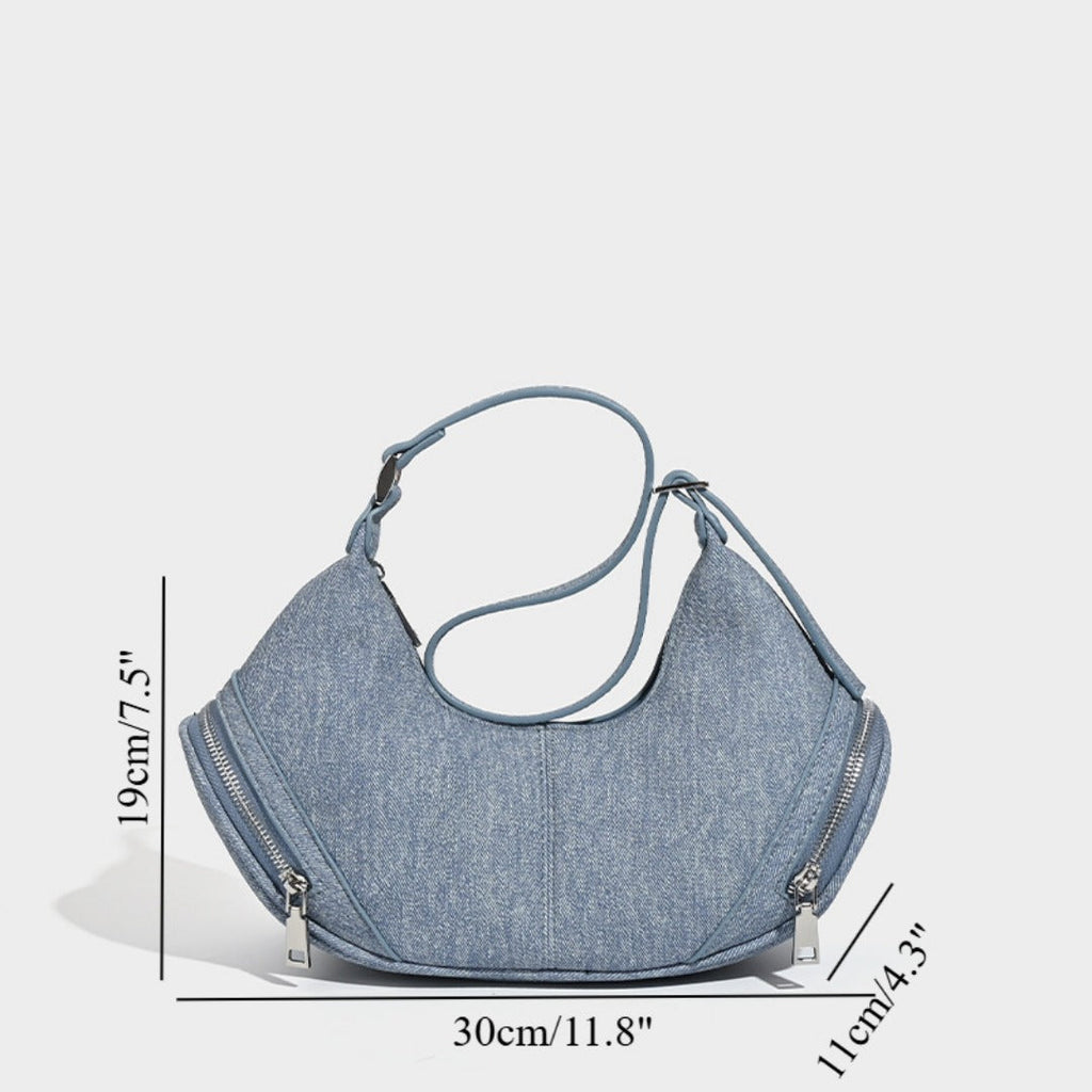 Stylish vintage zip pocket locomotive bag, shoulder bag, hobo bag casual, shoulder bag