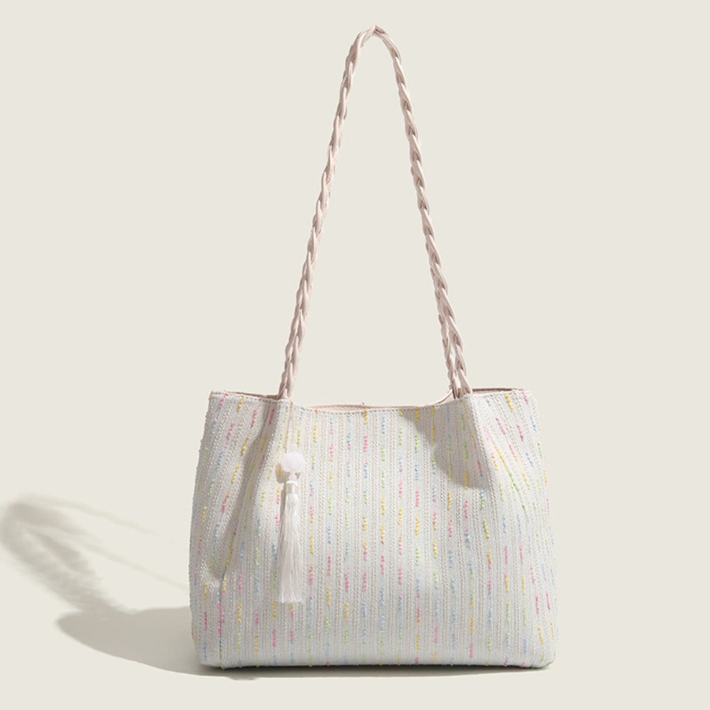 Knitted tote bag, women hobo bag, women's large capacity shoulder bag, commuter shoulder canvas bag women