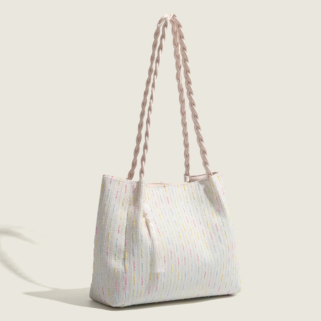 Knitted tote bag, women hobo bag, women's large capacity shoulder bag, commuter shoulder canvas bag women
