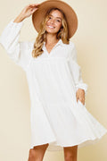 Johnny Collar Balloon Sleeve Mini Dress For Women – Trendy, Fluttering, Fashion-Forward & Chic Statement Dress
