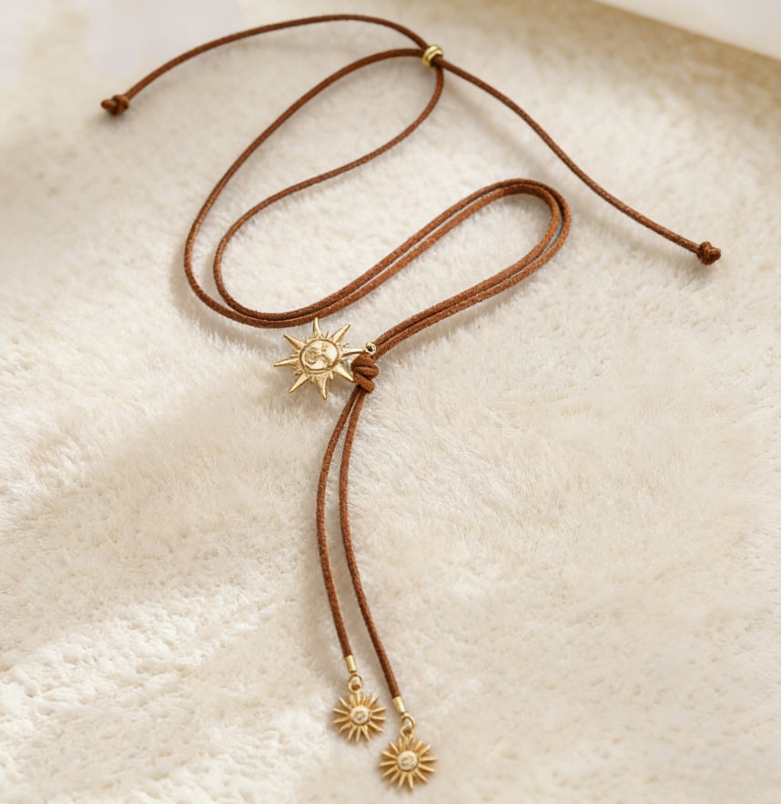 Minimalist Star & Sun Tassel Necklace
