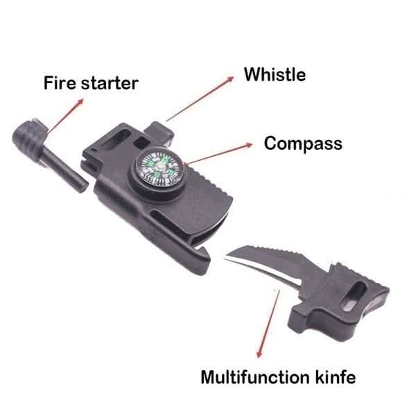 5-in-1 Multifunction Outdoor Survival Gear Escape Paracord Bracelet