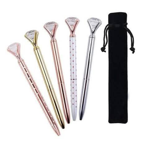 5-Pack: Multi-Color Diamond Ballpoint Pens