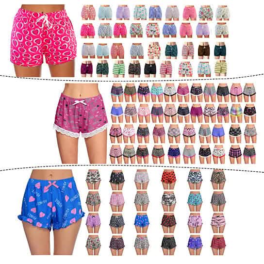 5-Pack: Women's Soft Comfy Printed Lounge Sleep Pajama Short