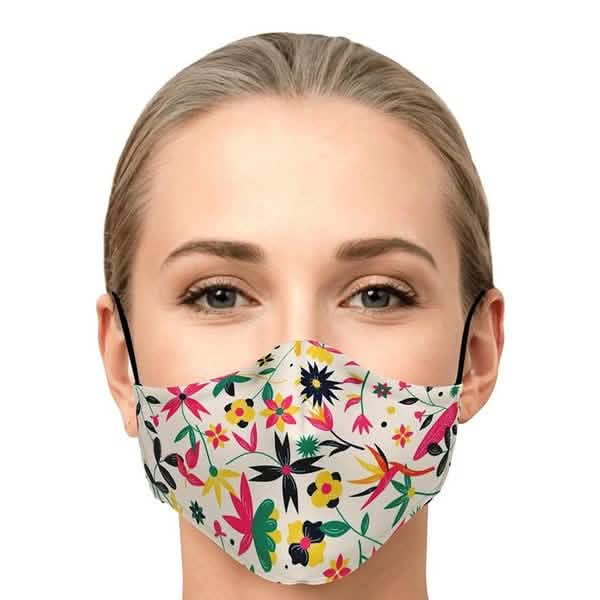 5-Pieces: Fashion Cotton Face Mask Floral Print Half Face Mouth Muffle Masks Health