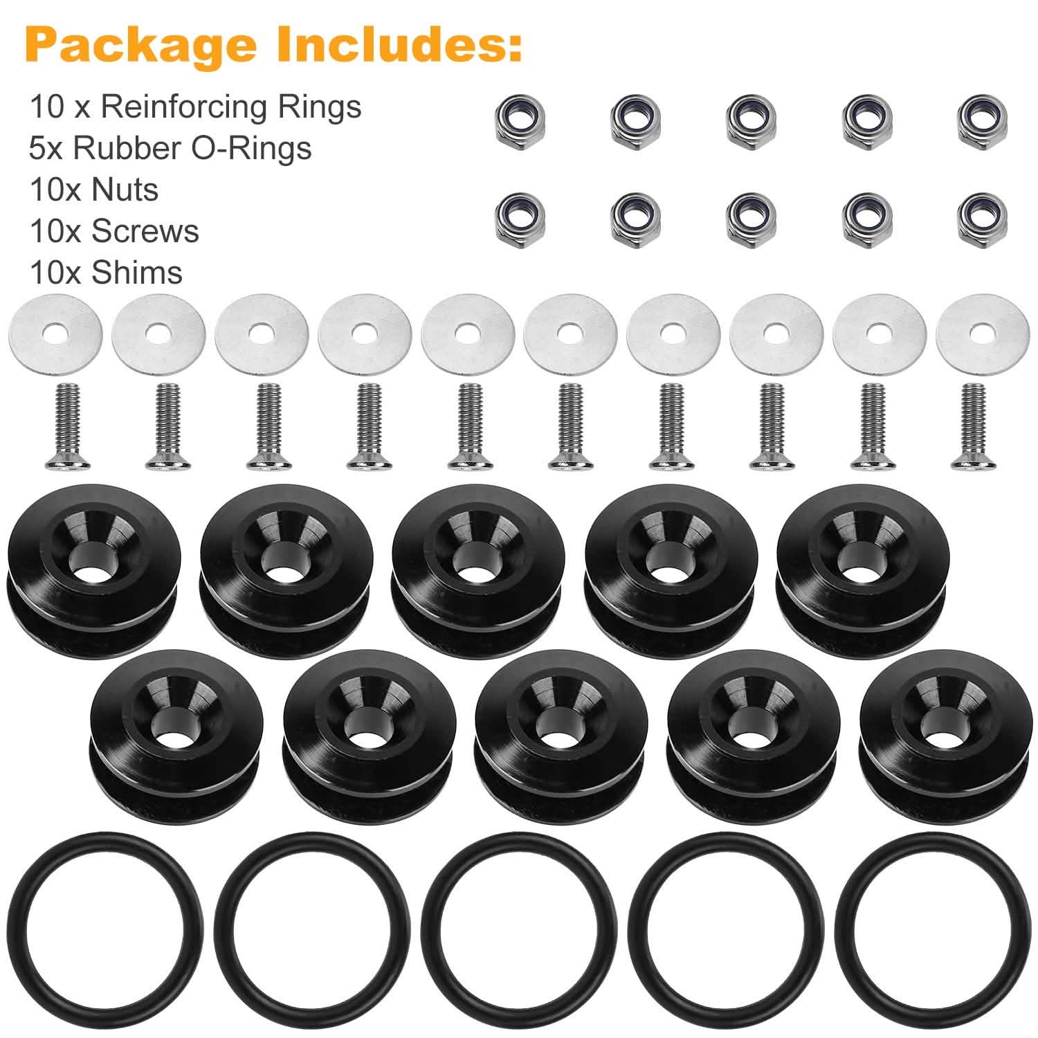 5-Set: Car Quick Release Bumper Fasteners