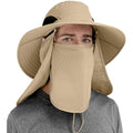 50+ Sun Protection Cap Wide Brim Fishing Hat with Face & Neck Flap
