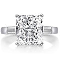 5.00 CTTW Square Brilliant Cut Tri Stone Engagement Ring