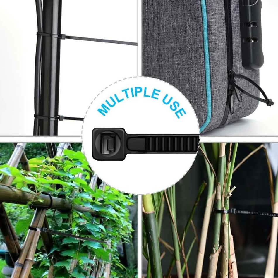 500-Piece: Black Nylon Cable Ties