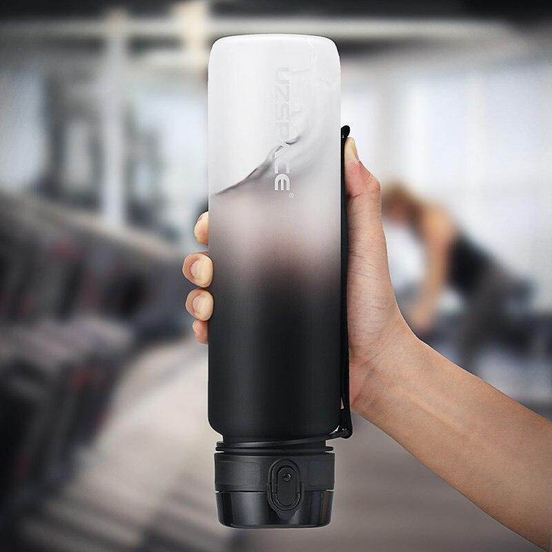 500/1000ml Sport Water Bottle BPA Free With Bounce Lid Time Marker Leak-proof Frosted Plastic Cup for Outdoor Fitness Gym  Motivational Sports Water Bottle with Time Marker Leakproof Drinking Bottle for Fitness Gym Outdoor Cycling Running Hiking
