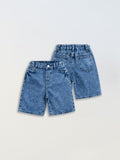 Washed Denim Mid-length Pants Girls Denim Shorts